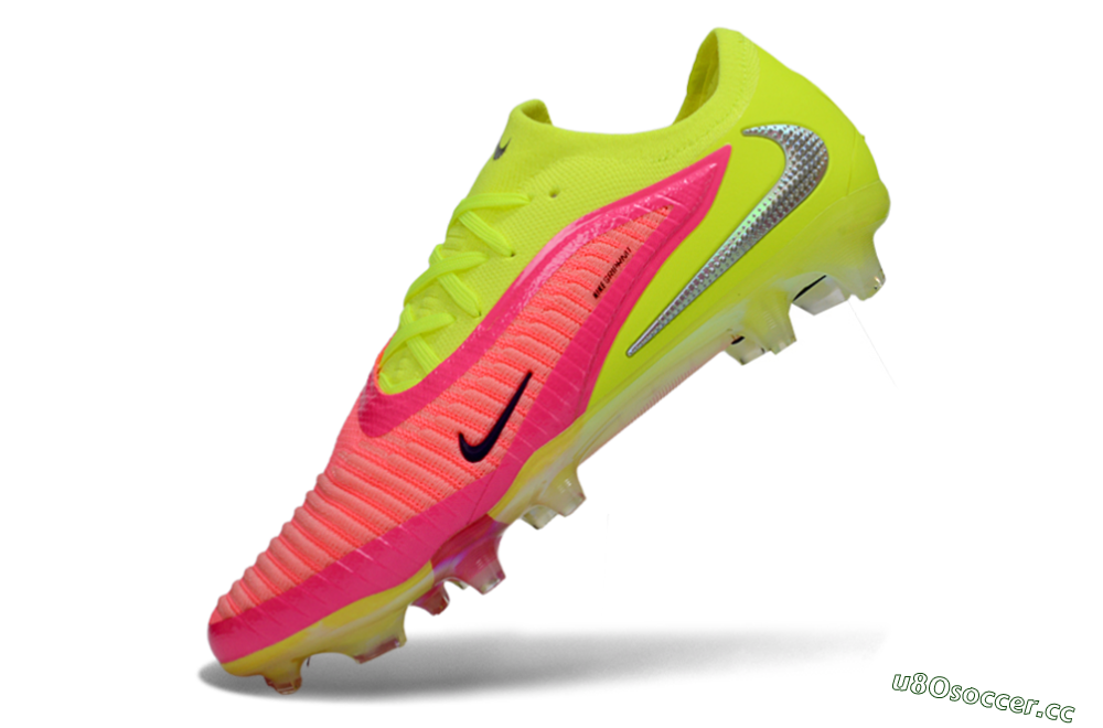 Men's Nike Phantom 6 Low Elite FG Firm Ground Low-Tops Football Boots - Yellow/Neon Pink/Fluorescent Yellow 5
