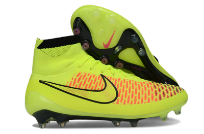 Men's Nike Magista Obra FG Firm Ground High-Tops Football Boots - Yellow/Fluorescent Yellow/Neon Pink