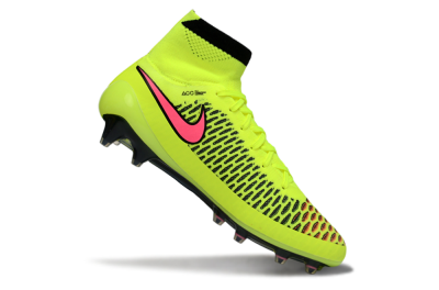 Men's Nike Magista Obra FG Firm Ground High-Tops Football Boots - Yellow/Fluorescent Yellow/Neon Pink
