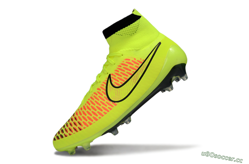 Men's Nike Magista Obra FG Firm Ground High-Tops Football Boots - Yellow/Fluorescent Yellow/Neon Pink 5