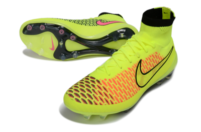 Men's Nike Magista Obra FG Firm Ground High-Tops Football Boots - Yellow/Fluorescent Yellow/Neon Pink