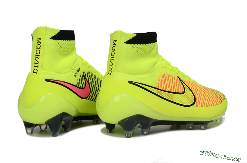 Men's Nike Magista Obra FG Firm Ground High-Tops Football Boots - Yellow/Fluorescent Yellow/Neon Pink 6