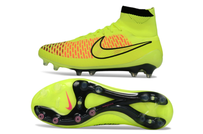 Men's Nike Magista Obra FG Firm Ground High-Tops Football Boots - Yellow/Fluorescent Yellow/Neon Pink