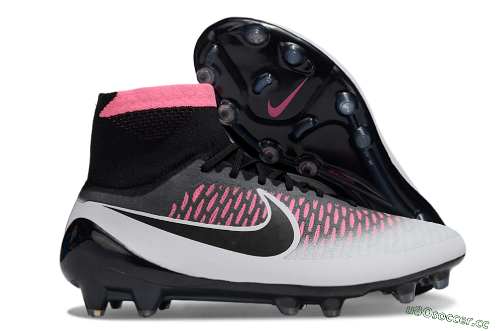 Men's Nike Magista Obra FG Firm Ground High-Tops Football Boots - Black/Vibrant Pink/White 2