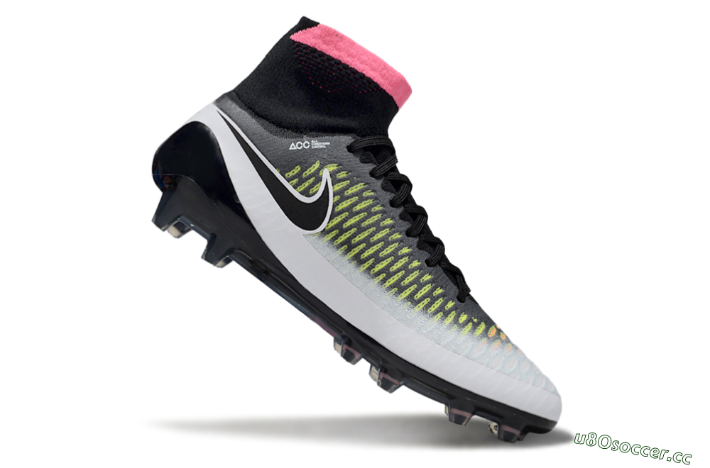 Men's Nike Magista Obra FG Firm Ground High-Tops Football Boots - Black/Vibrant Pink/White 4