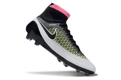 Men's Nike Magista Obra FG Firm Ground High-Tops Football Boots - Black/Vibrant Pink/White
