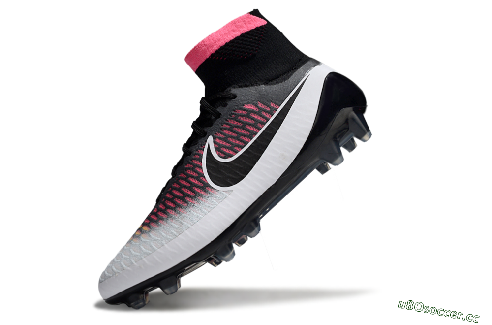 Men's Nike Magista Obra FG Firm Ground High-Tops Football Boots - Black/Vibrant Pink/White 5