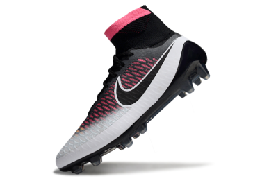 Men's Nike Magista Obra FG Firm Ground High-Tops Football Boots - Black/Vibrant Pink/White