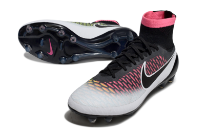 Men's Nike Magista Obra FG Firm Ground High-Tops Football Boots - Black/Vibrant Pink/White