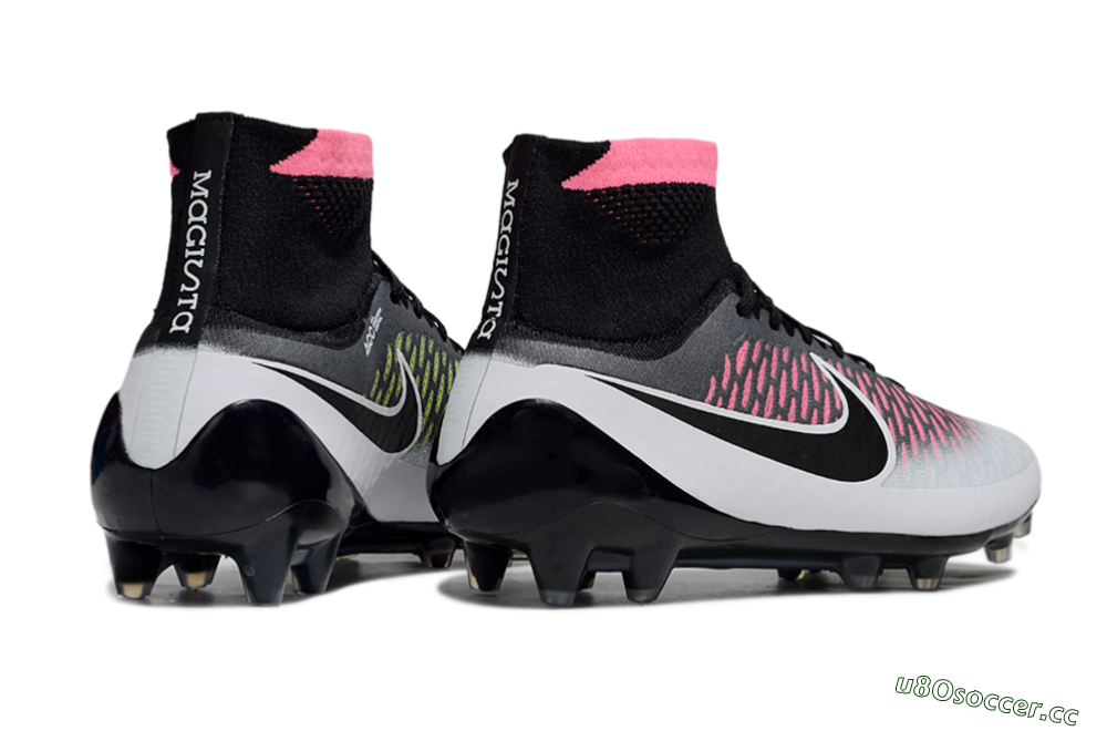 Men's Nike Magista Obra FG Firm Ground High-Tops Football Boots - Black/Vibrant Pink/White 6