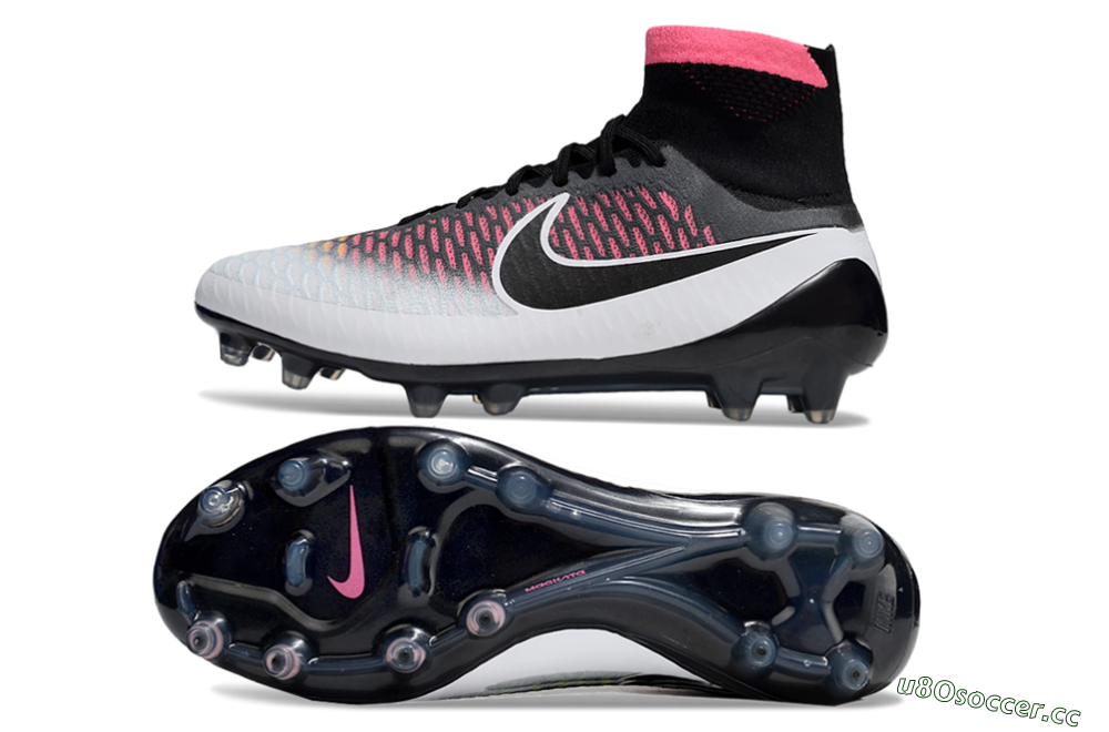 Men's Nike Magista Obra FG Firm Ground High-Tops Football Boots - Black/Vibrant Pink/White 1