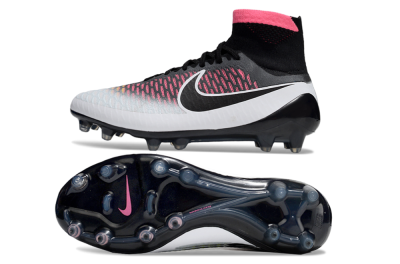 Men's Nike Magista Obra FG Firm Ground High-Tops Football Boots - Black/Vibrant Pink/White