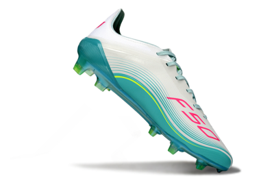Men's Messi x Adidas F50 Elite FG Firm Ground Low-Tops Football Boots - Aqua/Coral Fizz/Mint Splash