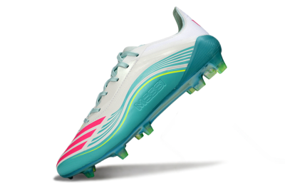 Men's Messi x Adidas F50 Elite FG Firm Ground Low-Tops Football Boots - Aqua/Coral Fizz/Mint Splash