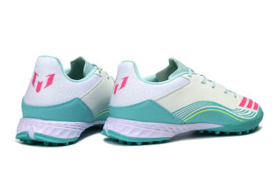 Men's Messi x Adidas F50 Pro TF Artificial Turf Low-Tops Football Shoes - Aqua/Coral Pink/Light Green