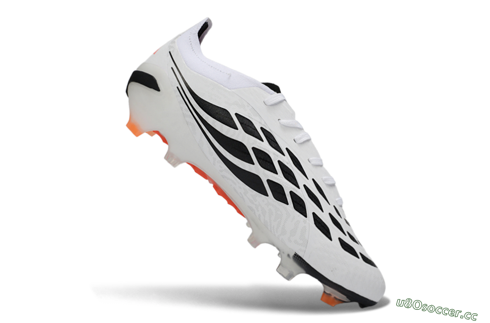 Men's Adidas Predator 26 Elite FG Firm Ground Low-Tops Football Boots - White/Vibrant Pink/Orange Flash 4