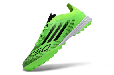 Men's Adidas F50 Pro TF Artificial Turf Low-Tops Football Shoes - Green/Neon Green/Electric Green