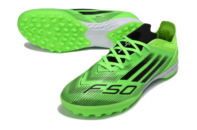 Men's Adidas F50 Pro TF Artificial Turf Low-Tops Football Shoes - Green/Neon Green/Electric Green