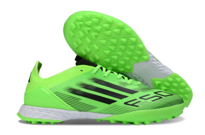 Men's Adidas F50 Pro TF Artificial Turf Low-Tops Football Shoes - Green/Neon Green/Electric Green