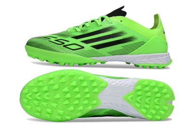 Men's Adidas F50 Pro TF Artificial Turf Low-Tops Football Shoes - Green/Neon Green/Electric Green