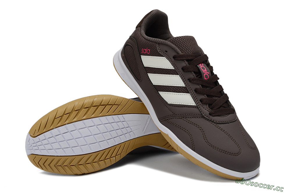 Men's Adidas Top Sala IC Indoor & Futsal Low-Tops Football Shoes - Brown/Cream/Gold 3