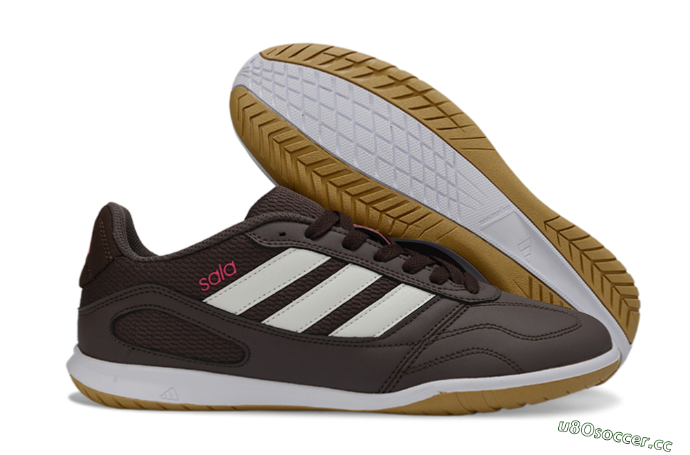 Men's Adidas Top Sala IC Indoor & Futsal Low-Tops Football Shoes - Brown/Cream/Gold 2