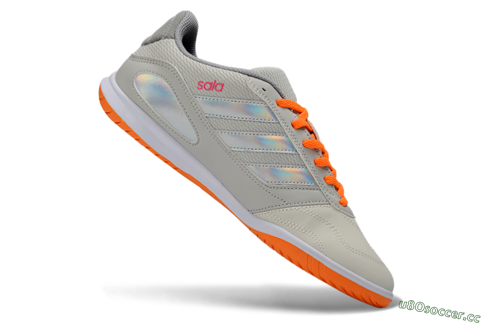 Men's Adidas Top Sala IC Indoor & Futsal Low-Tops Football Shoes - Grey/Bright Orange/Reflective Silver 4