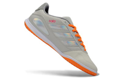 Men's Adidas Top Sala IC Indoor & Futsal Low-Tops Football Shoes - Grey/Bright Orange/Reflective Silver