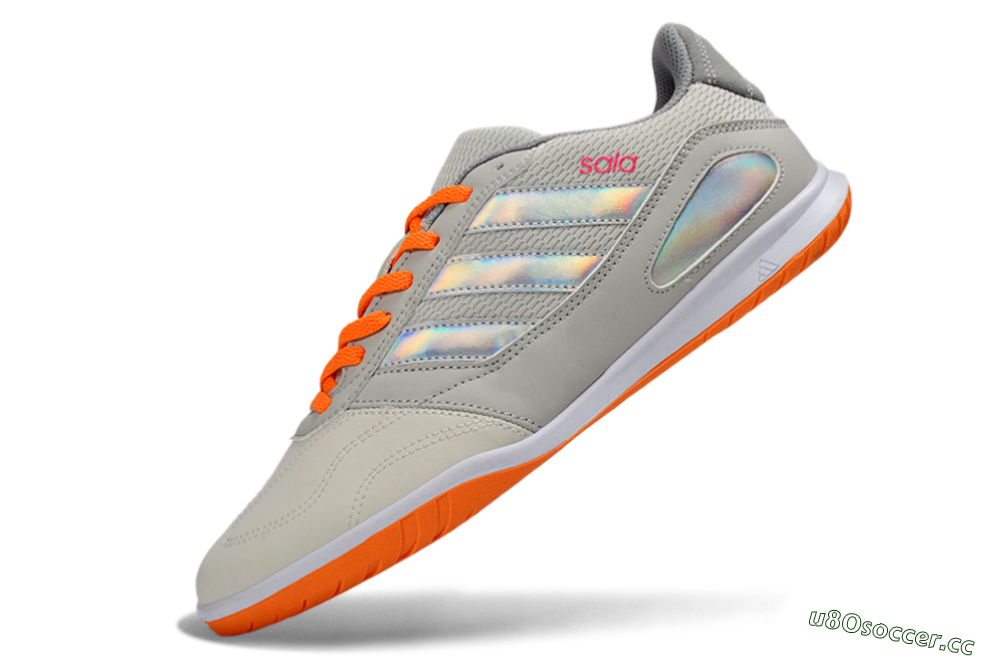 Men's Adidas Top Sala IC Indoor & Futsal Low-Tops Football Shoes - Grey/Bright Orange/Reflective Silver 5