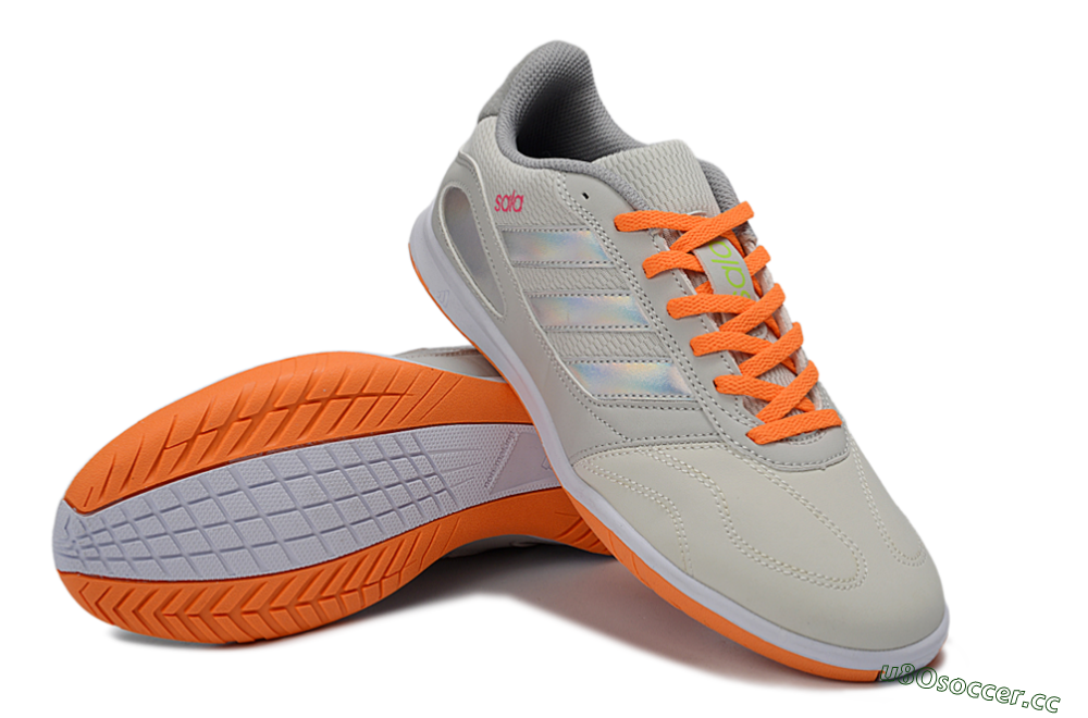 Men's Adidas Top Sala IC Indoor & Futsal Low-Tops Football Shoes - Grey/Bright Orange/Reflective Silver 3
