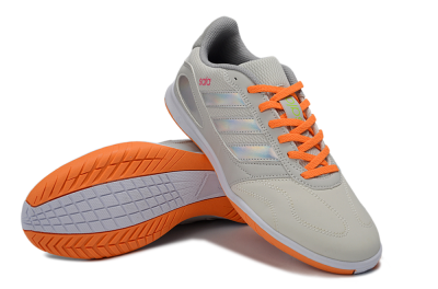 Men's Adidas Top Sala IC Indoor & Futsal Low-Tops Football Shoes - Grey/Bright Orange/Reflective Silver