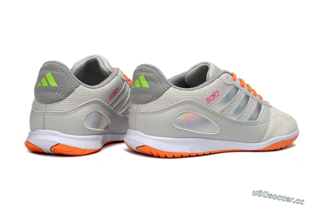 Men's Adidas Top Sala IC Indoor & Futsal Low-Tops Football Shoes - Grey/Bright Orange/Reflective Silver 6