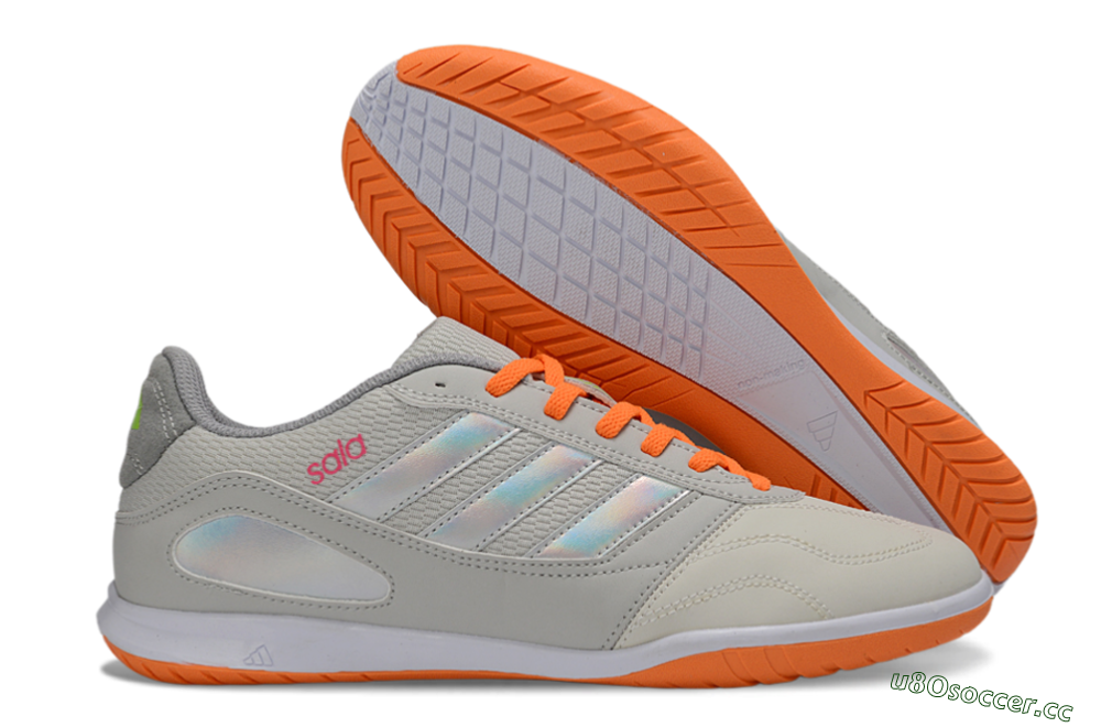 Men's Adidas Top Sala IC Indoor & Futsal Low-Tops Football Shoes - Grey/Bright Orange/Reflective Silver 2
