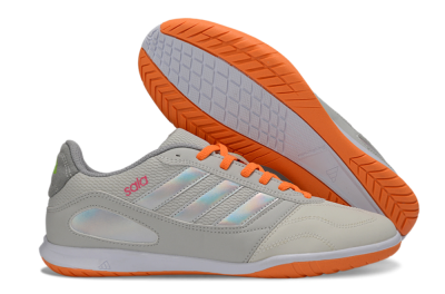 Men's Adidas Top Sala IC Indoor & Futsal Low-Tops Football Shoes - Grey/Bright Orange/Reflective Silver