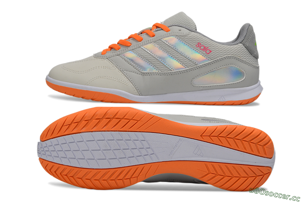 Men's Adidas Top Sala IC Indoor & Futsal Low-Tops Football Shoes - Grey/Bright Orange/Reflective Silver 1