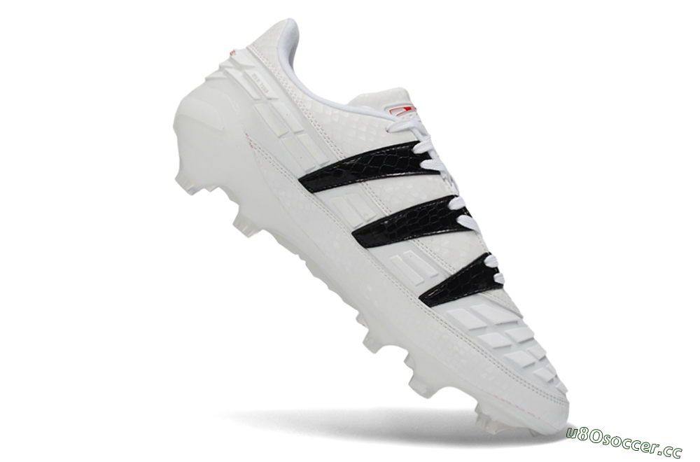 Men's Adidas Predator 25 Elite FG Firm Ground Low-Tops Football Boots - White/Black/Red 4