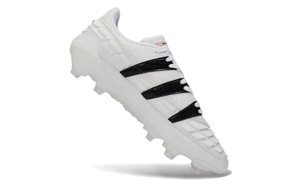 Men's Adidas Predator 25 Elite FG Firm Ground Low-Tops Football Boots - White/Black/Red