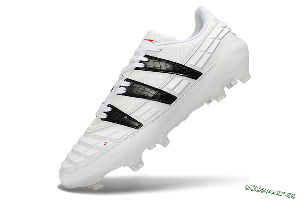 Men's Adidas Predator 25 Elite FG Firm Ground Low-Tops Football Boots - White/Black/Red 5