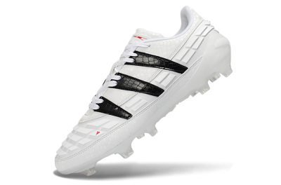 Men's Adidas Predator 25 Elite FG Firm Ground Low-Tops Football Boots - White/Black/Red
