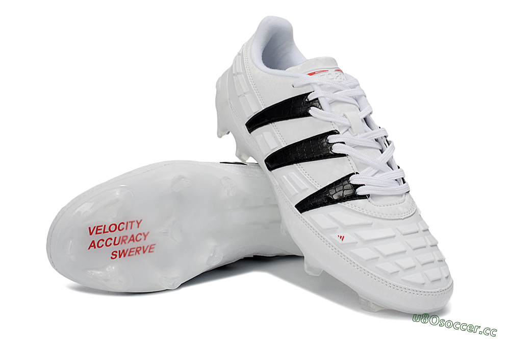 Men's Adidas Predator 25 Elite FG Firm Ground Low-Tops Football Boots - White/Black/Red 3