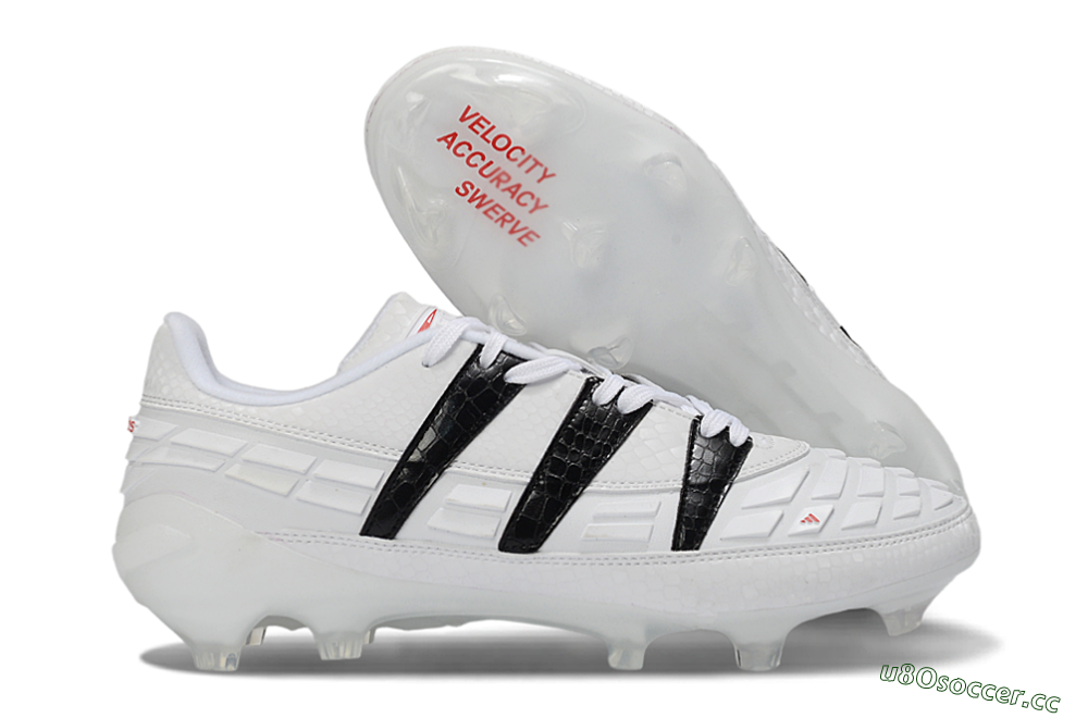 Men's Adidas Predator 25 Elite FG Firm Ground Low-Tops Football Boots - White/Black/Red 2