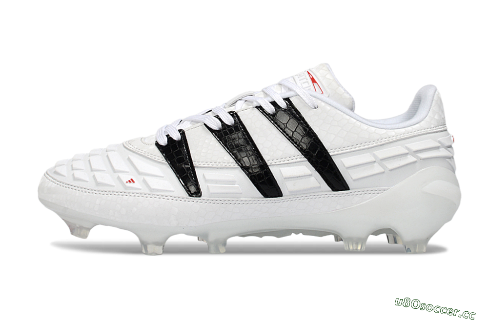 Men's Adidas Predator 25 Elite FG Firm Ground Low-Tops Football Boots - White/Black/Red 0
