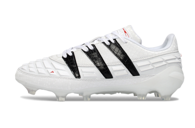 Men's Adidas Predator 25 Elite FG Firm Ground Low-Tops Football Boots - White/Black/Red