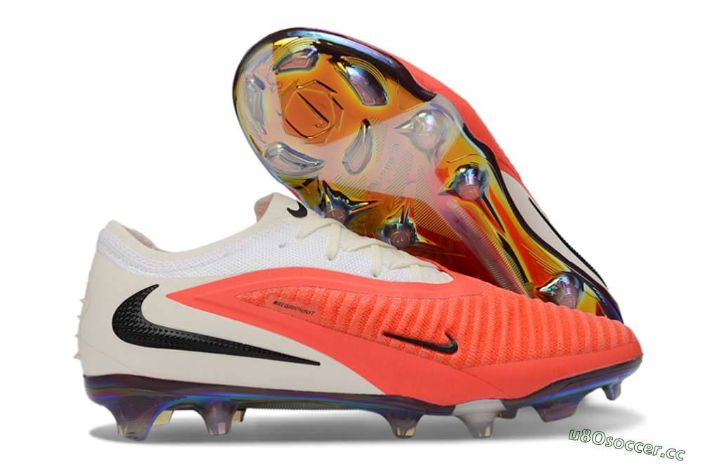 Unisex Nike Phantom 6 Low Elite FG Firm Ground Low-Tops Football Boots - Orange/Coral Highlight/Silken Cream 2