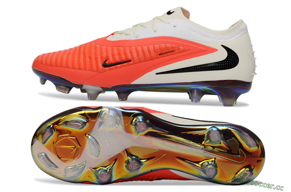 Unisex Nike Phantom 6 Low Elite FG Firm Ground Low-Tops Football Boots - Orange/Coral Highlight/Silken Cream 1