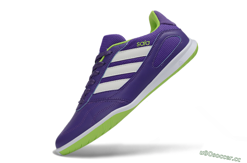 Men's Adidas Top Sala IC Indoor & Futsal Low-Tops Football Shoes - Purple/Lime Green/White 5