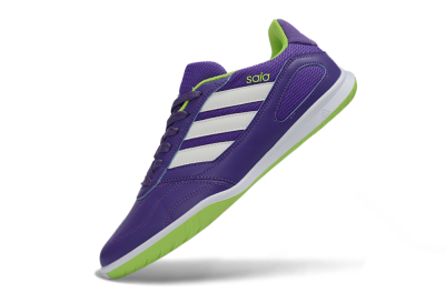 Men's Adidas Top Sala IC Indoor & Futsal Low-Tops Football Shoes - Purple/Lime Green/White