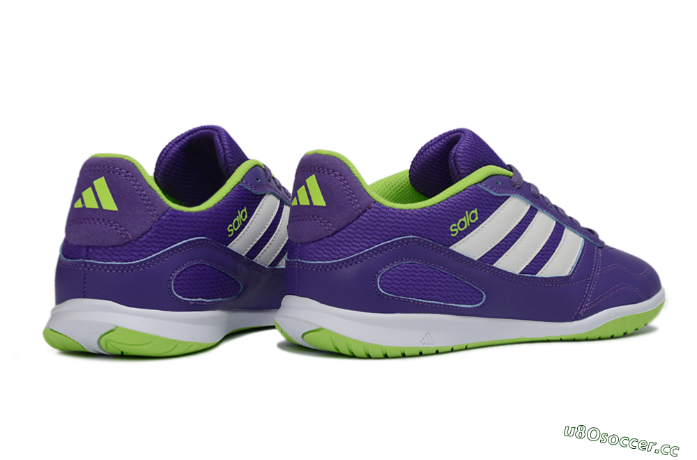 Men's Adidas Top Sala IC Indoor & Futsal Low-Tops Football Shoes - Purple/Lime Green/White 6
