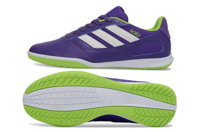 Men's Adidas Top Sala IC Indoor & Futsal Low-Tops Football Shoes - Purple/Lime Green/White