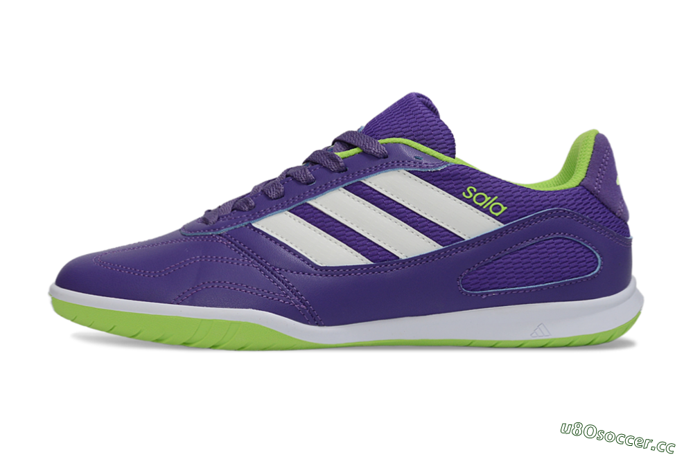 Men's Adidas Top Sala IC Indoor & Futsal Low-Tops Football Shoes - Purple/Lime Green/White 0